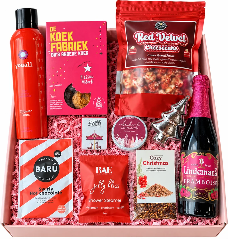 Luxe Kerstpakket rood Zakelijk – Kerstgeschenk voor Medewerkers & Relaties