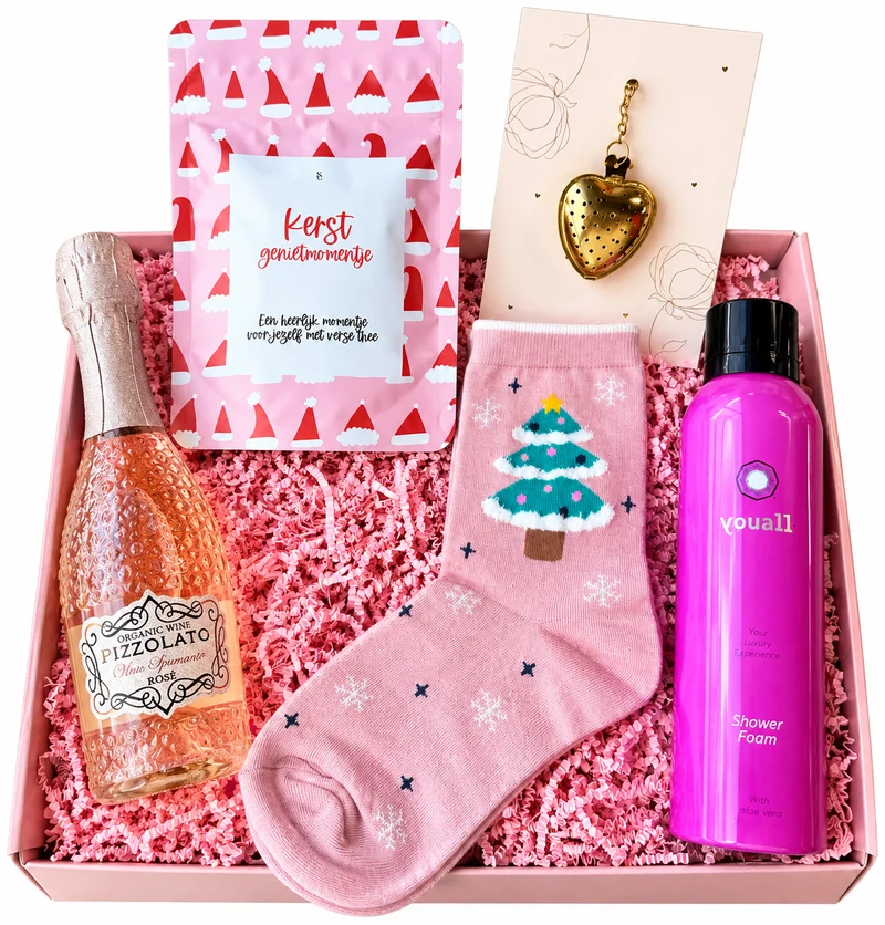 Luxe Kerst Cadeaubox Roze – Kerstcadeau & Zakelijk Kerstgeschenk