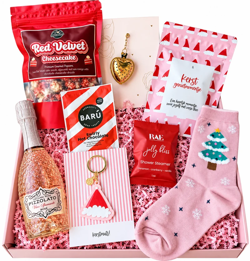 Luxe Kerst Cadeaubox Roze – Kerstcadeau & Zakelijk Kerstgeschenk