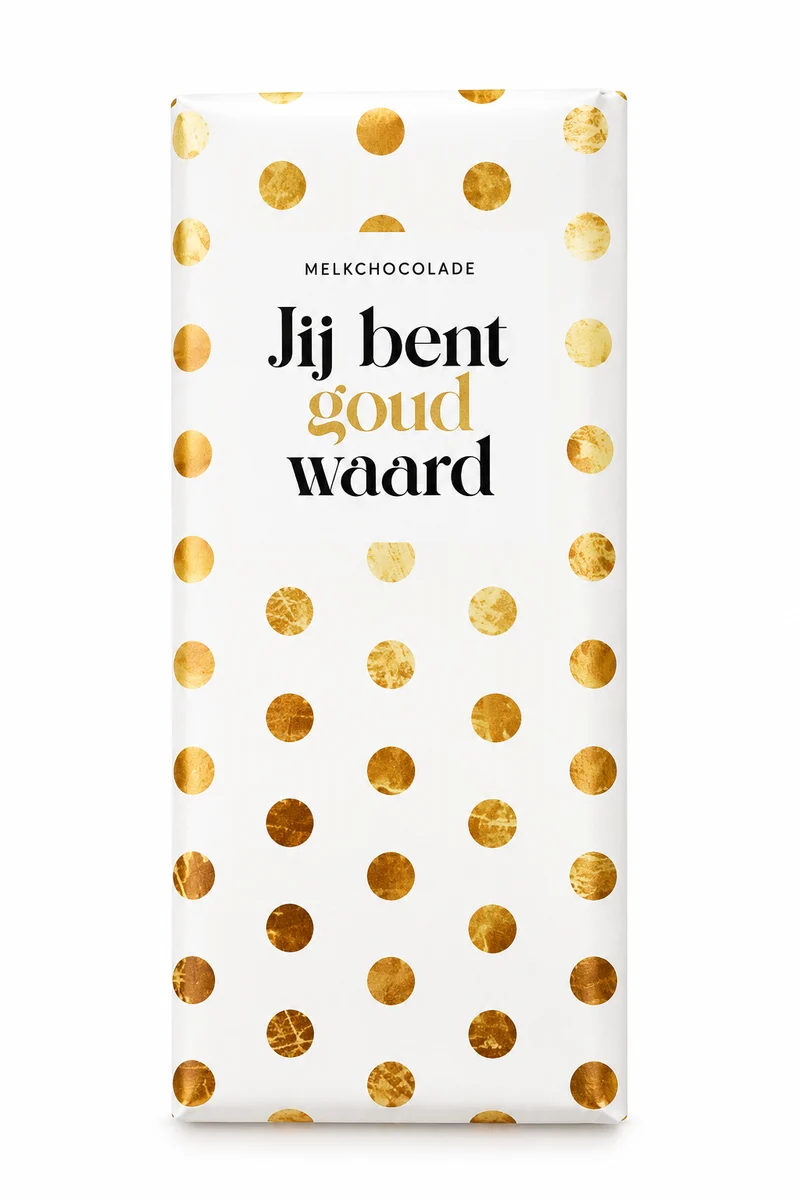 Melkchocolade – Jij bent goud waard | Lief cadeautje