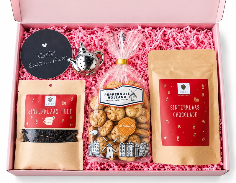 Sinterklaas Cadeaubox – Luxe Sinterklaasgeschenk met Thee, Chocolade & Kruidnoten