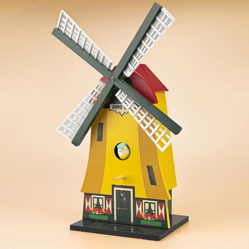 Wooden Birdhouse Polder Windmill
