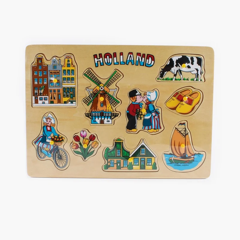 Wooden Puzzle Retro Design Holland