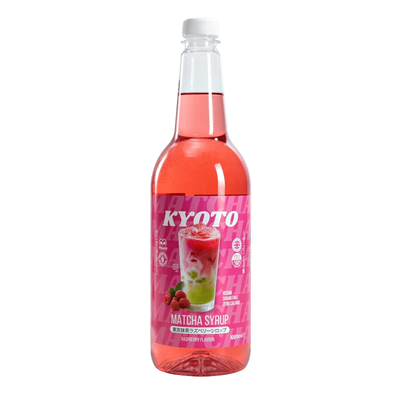 Kyoto Frambozen Matcha Siroop - Caloriearm en Suikervrij - 1 Liter