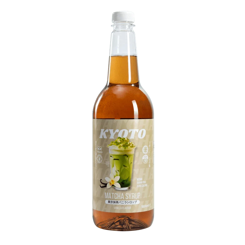 Kyoto Vanille Matcha Siroop - Caloriearm en Suikervrij - 1 Liter