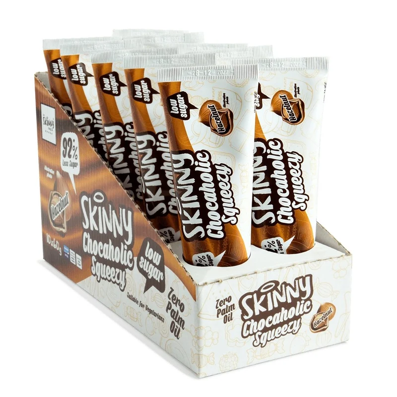 (Opruiming, houdbaarheidsdatum overschreden, 24 dec.) Slanke chocolade-hazelnoot knijpverpakking - 10 x 60 g