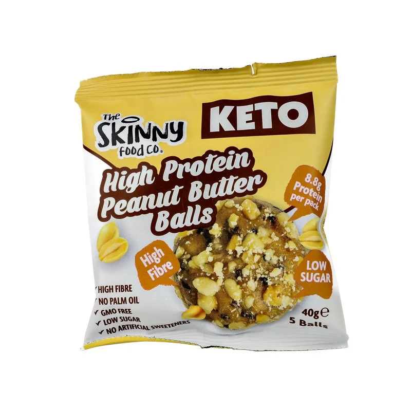 Magere KETO-balletjes met hoog eiwitgehalte (8.8 g eiwit per portie) - Pindakaas