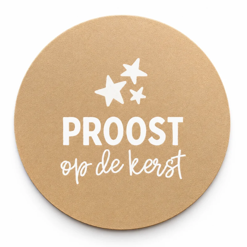 Onderzetter Proost op de Kerst – Gouden Kerst Onderzetter