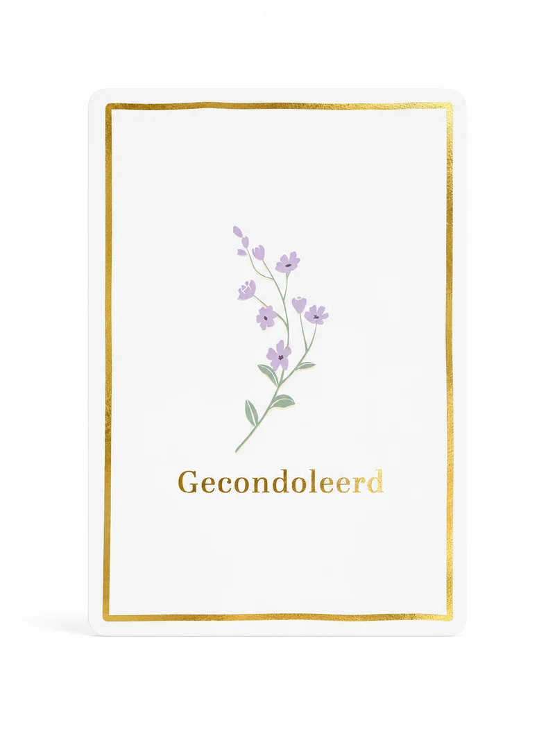 Gecondoleerd kaartje met bloemen – Stijlvolle condoleancekaart