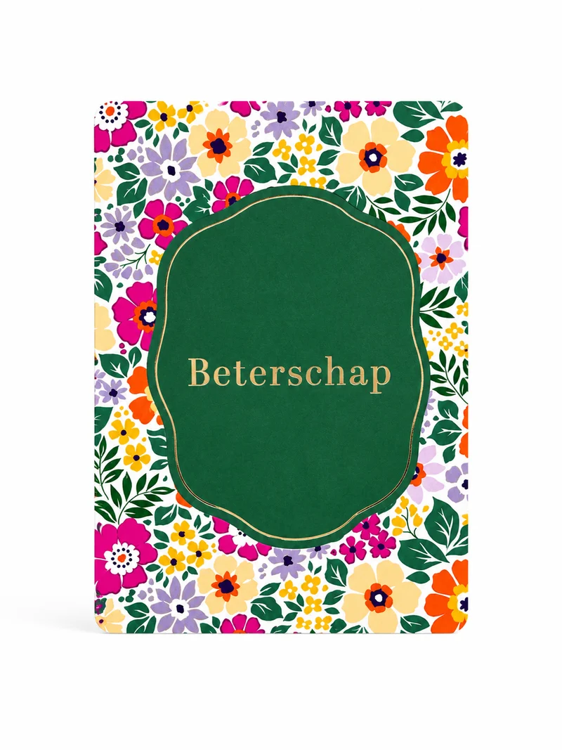 Beterschap kaartje met bloemen – Kleurrijk wenskaartje