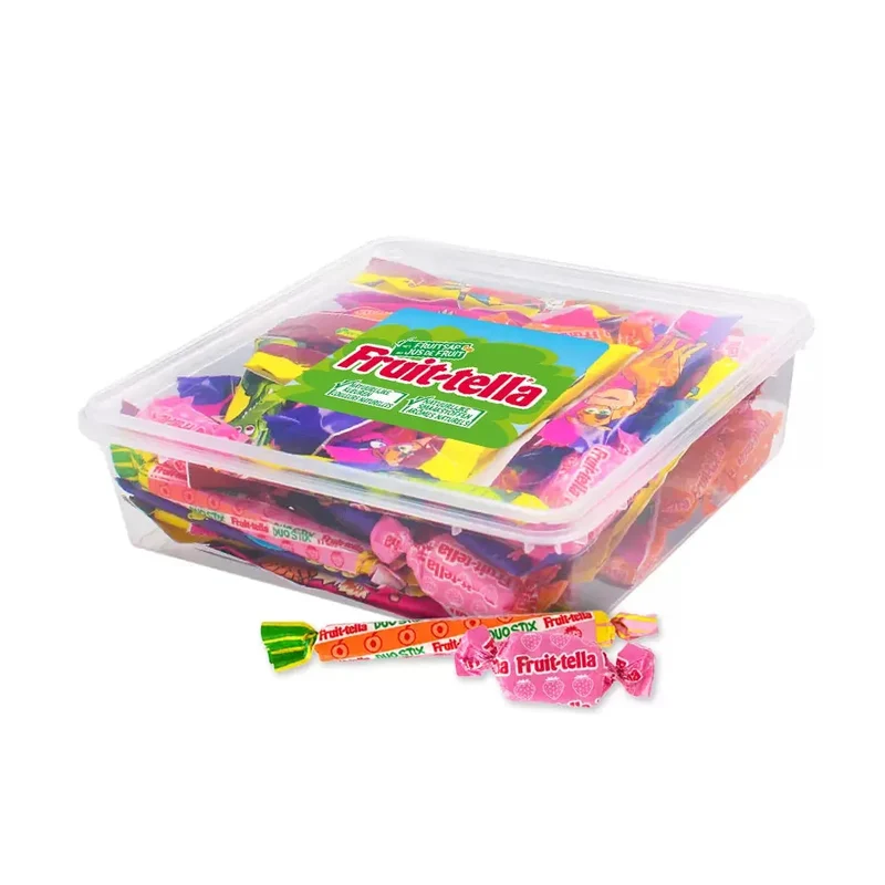 Fruit-tella Chewy Mix - vierkante snoepbox - 6 fruitsmaken - 600g