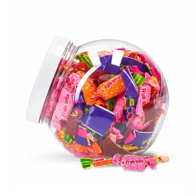 Fruit-tella Chewy Mix - ronde snoeppot - 6 fruitsmaken - 600g