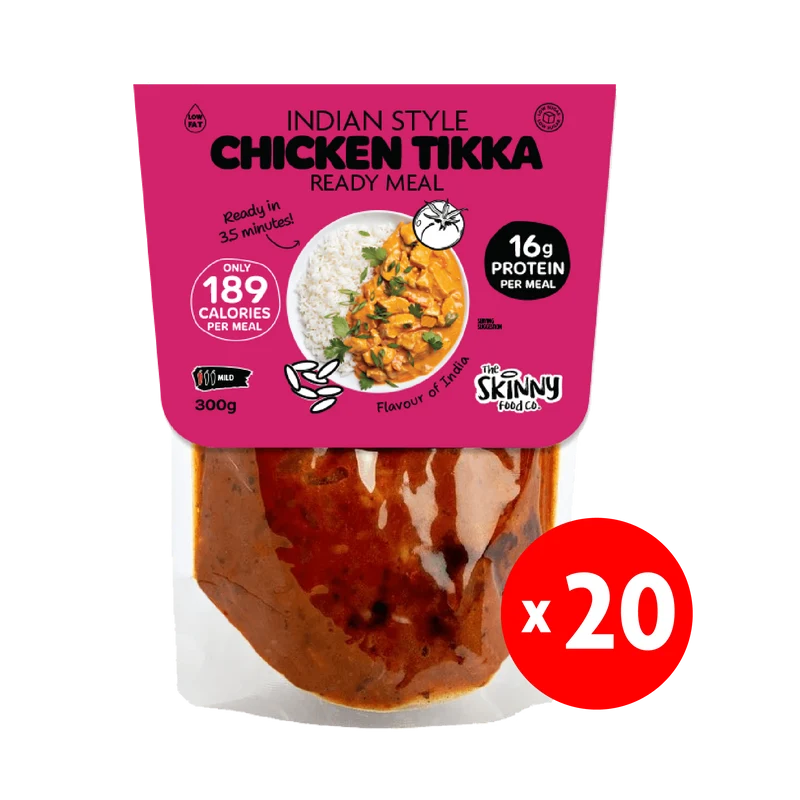 20 x Skinny Indian Chicken Tikka 189 calorieën kant-en-klaarmaaltijd - 300 g