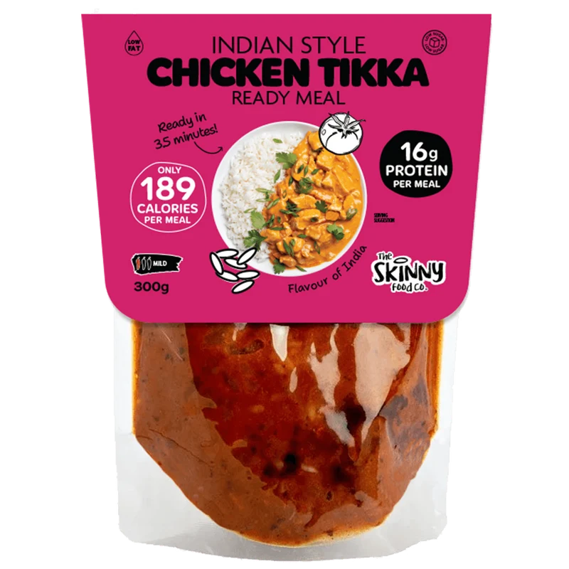 Magere Indiase kip tikka, 189 calorieën, kant-en-klaarmaaltijd - 300 g (ook verkrijgbaar in een verpakking van 10 stuks)