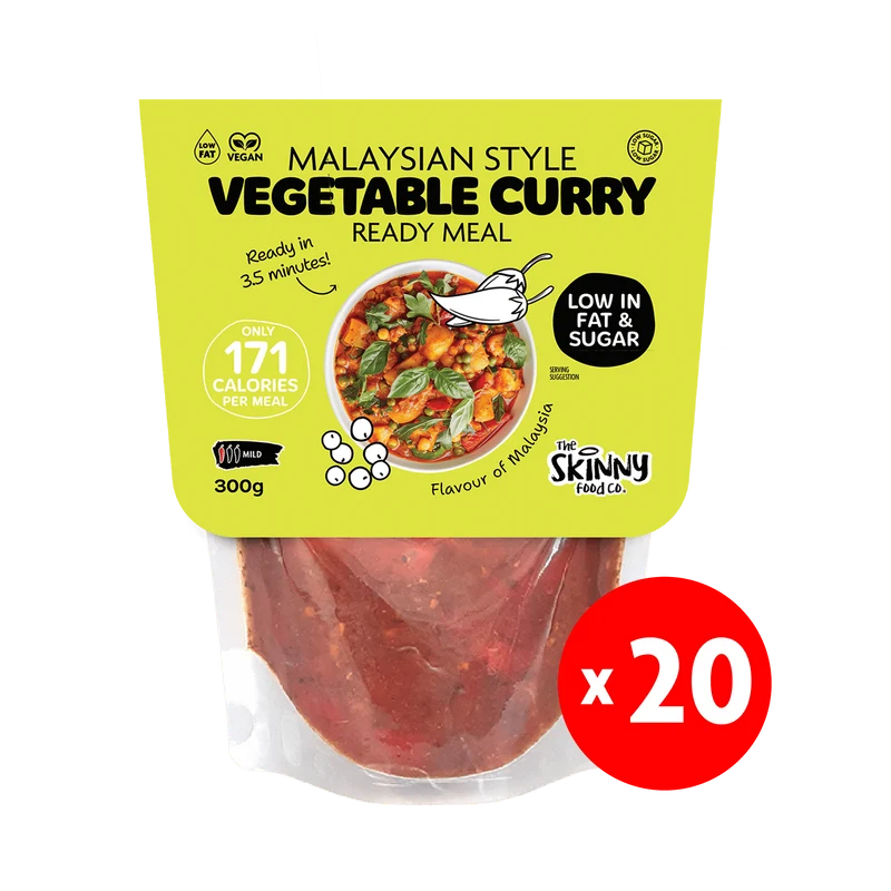 20 x Magere Maleisische groentecurry 171 calorieën kant-en-klaarmaaltijd - 300 g
