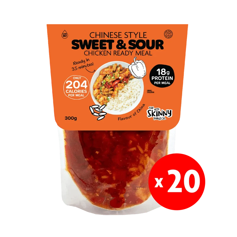 20 x Dunne Chinese Zoetzure Kip 207 Calorieën Kant-en-klaarmaaltijd - 300 g