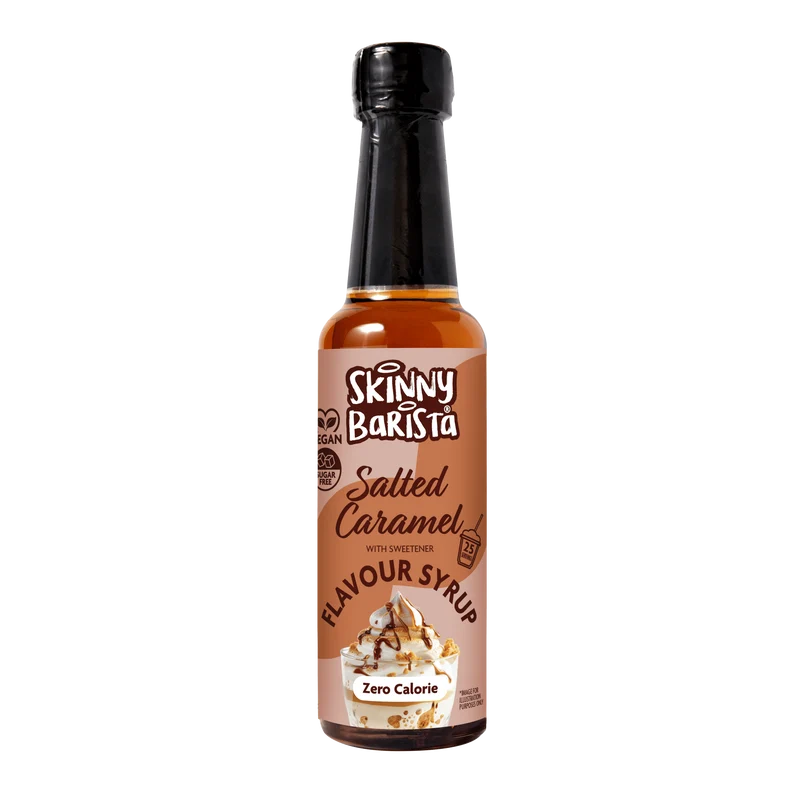 Skinny Barista Siroop met Zoute Karamelsmaak - Suikervrije, calorievrije koffiesiroop - 250 ml