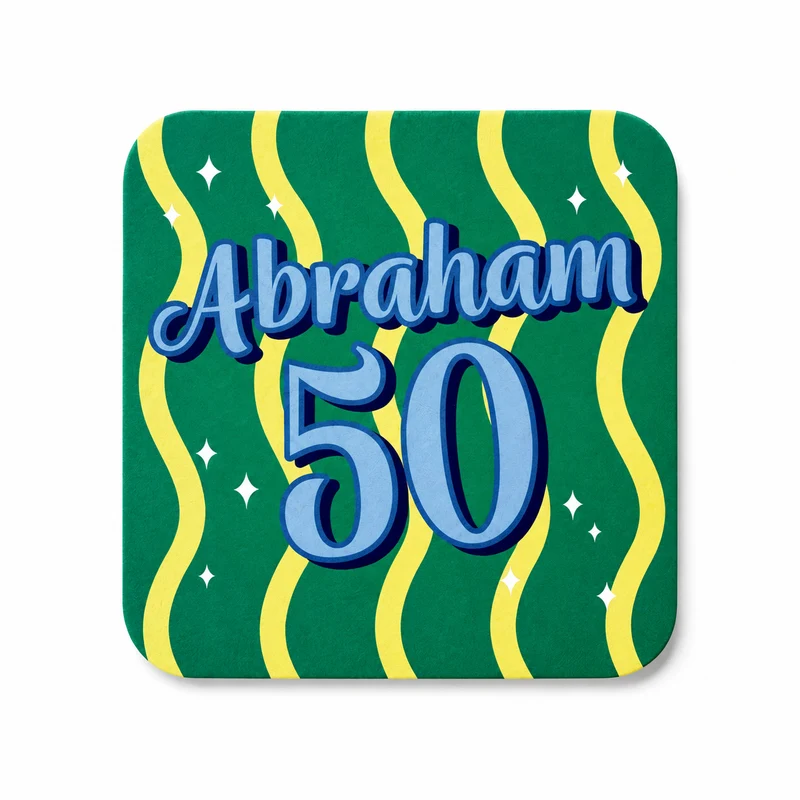 Abraham 50 Onderzetter – 50e Verjaardag Cadeau voor Man