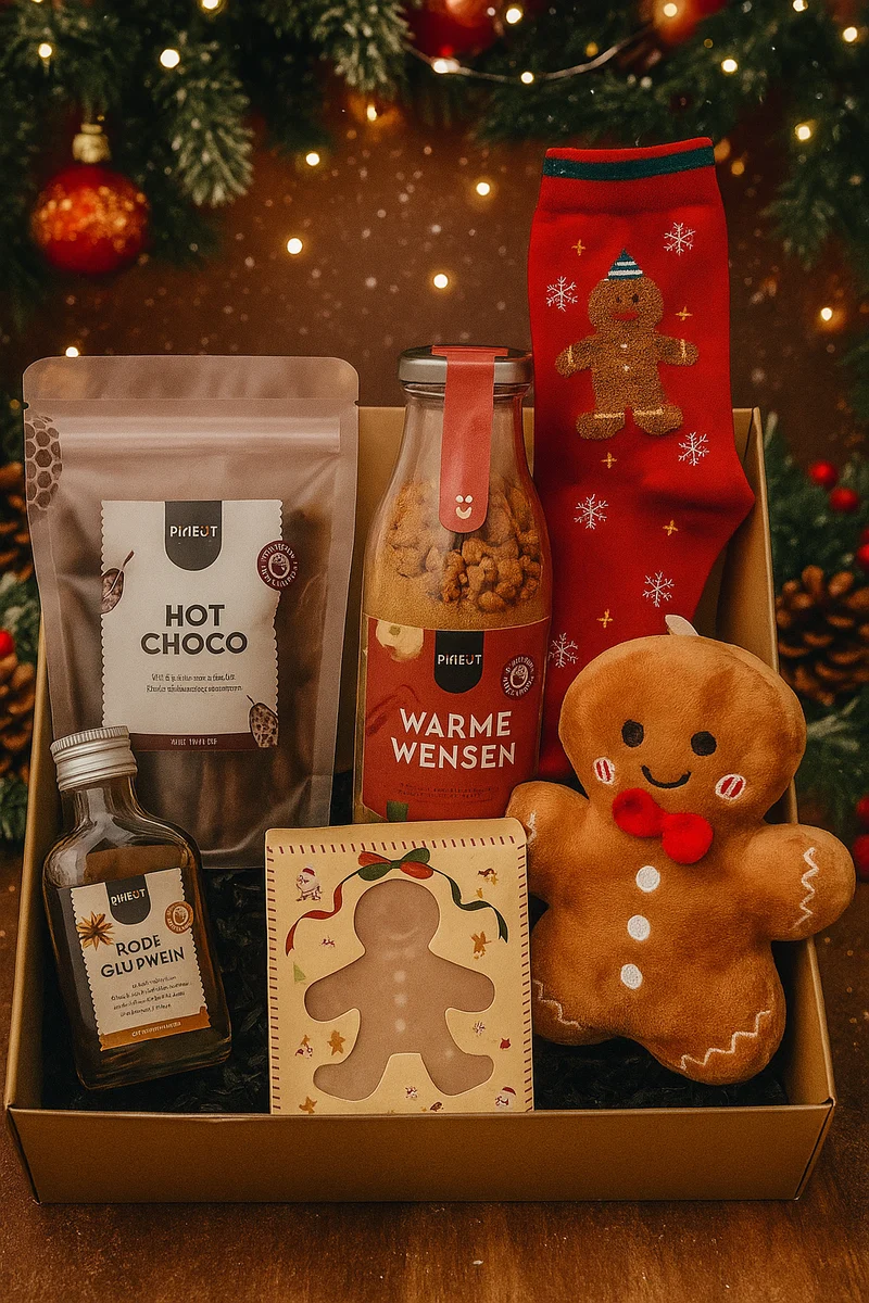 Kerstbox Gingerbread Rood – Luxe Cadeaubox vol Warmte en Gezelligheid