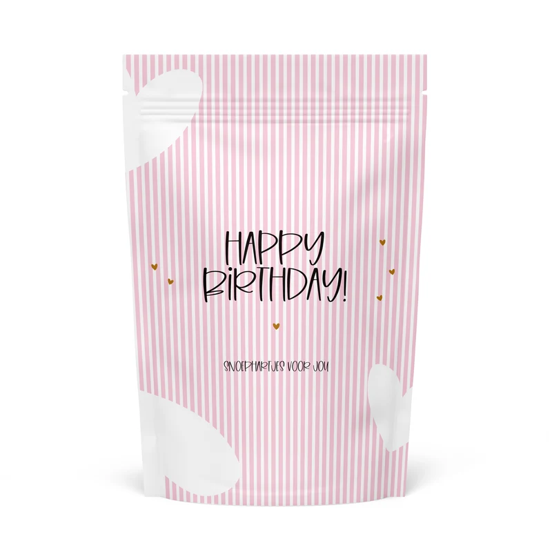 Happy Birthday Hartjeszakje – Snoepfeestjes voor jou 💗