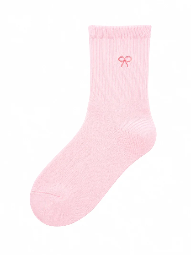 Roze Kinder Sokken met Strikje – Maat 32-38