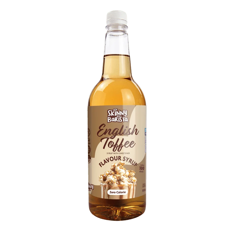 Skinny Barista Siroop met Engelse Toffeesmaak - Suikervrije, calorievrije Skinny Koffie - 1 Liter