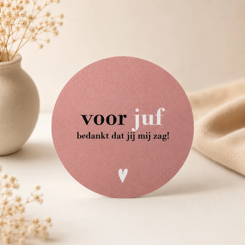Onderzetter Juf – Bedankt Dat Jij Mij Zag | Cadeau Juf Einde Schooljaar
