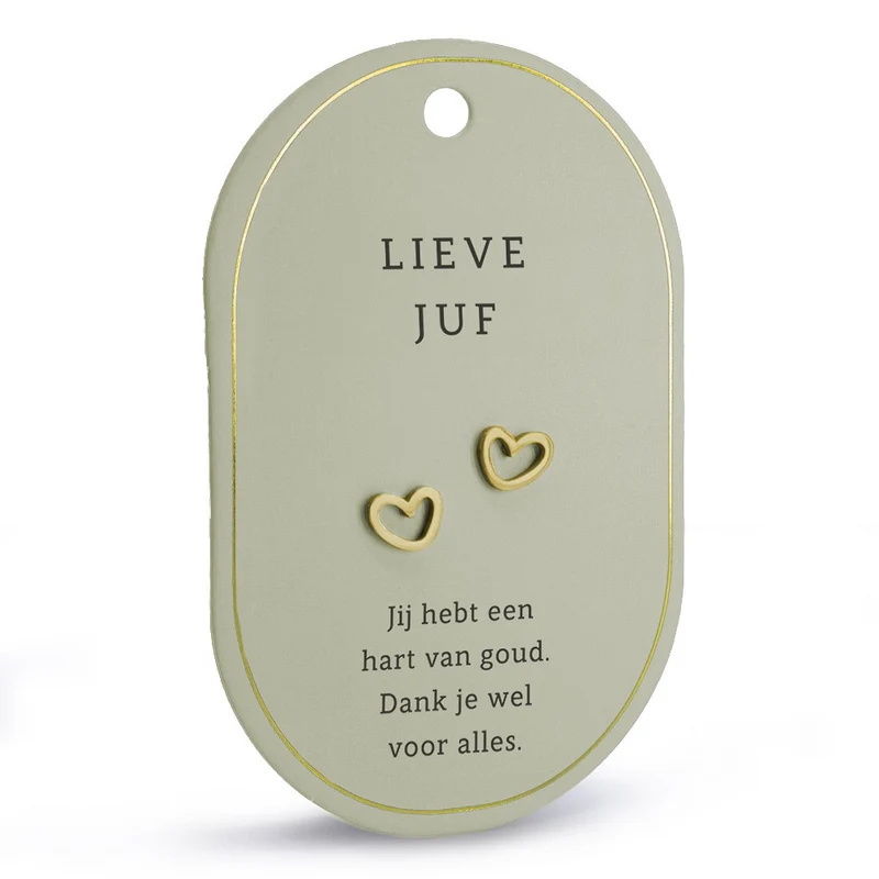 Hart Oorbellen “Lieve Juf” – Bedankcadeau voor de Liefste Juf