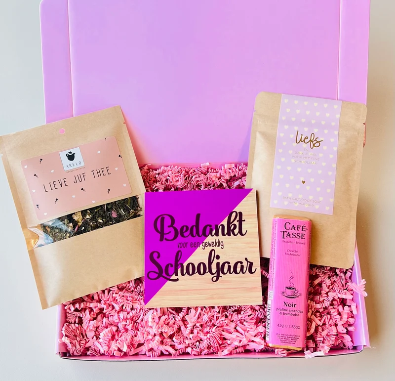 Juf Cadeaubox – Een liefdevol bedankje voor een geweldig schooljaar 🌸