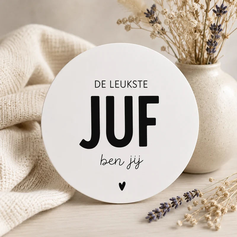 Magneet “De leukste juf ben jij” – lief cadeautje voor juf