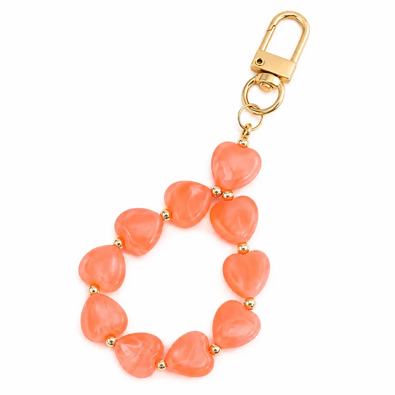 Hartjes Sleutelhanger – Coral Peach