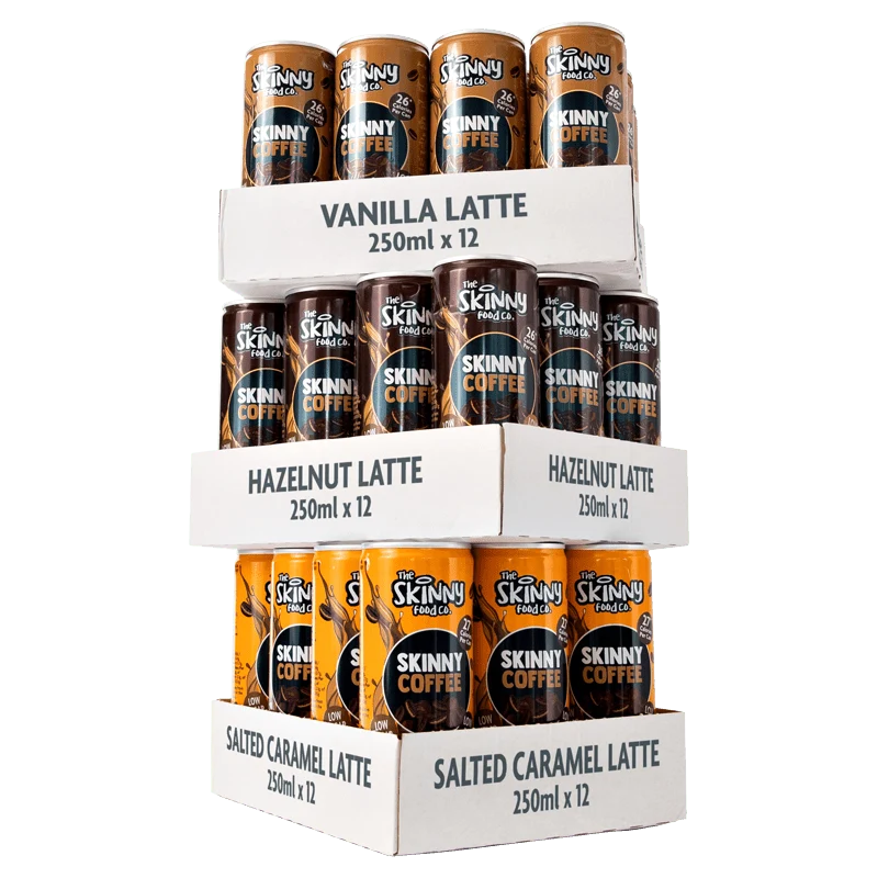 3 Smaken Skinny Coffee Case-bundel 250 ml x 36 blikjes