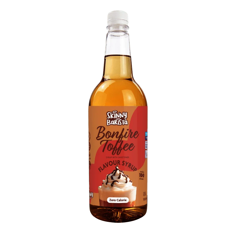 Skinny Barista Bonfire Toffee Smaak Siroop - Suikervrije, calorievrije Skinny Koffie - 1 Liter