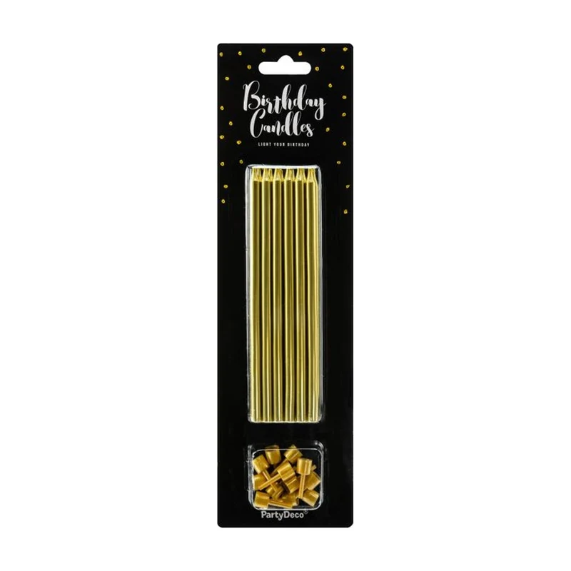 Partydeco Taartkaarsjes Verjaardag - Goud