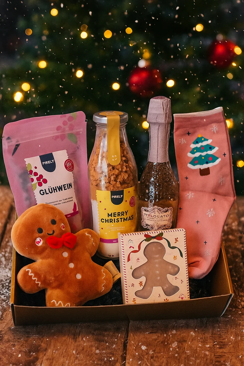 Kerstbox Gingerbread Roze – Luxe Cadeaubox in Gingerbread Thema