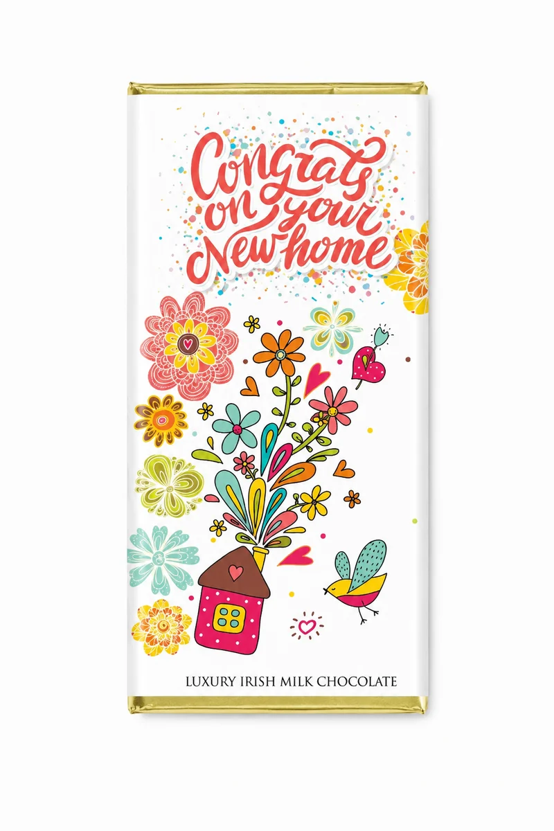 Ierse Melkchocolade – Congrats on Your New Home | Nieuw Huis Cadeau Chocolade