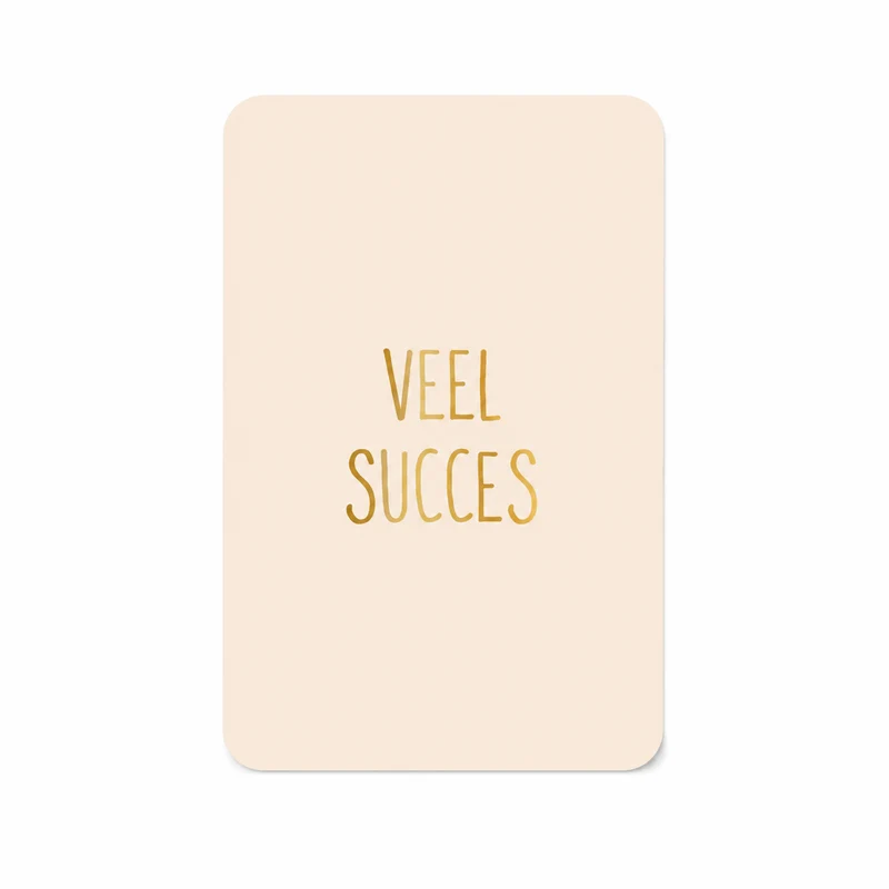 Mini Kaartje Veel Succes | Luxe Cadeaukaart met Goudfolie