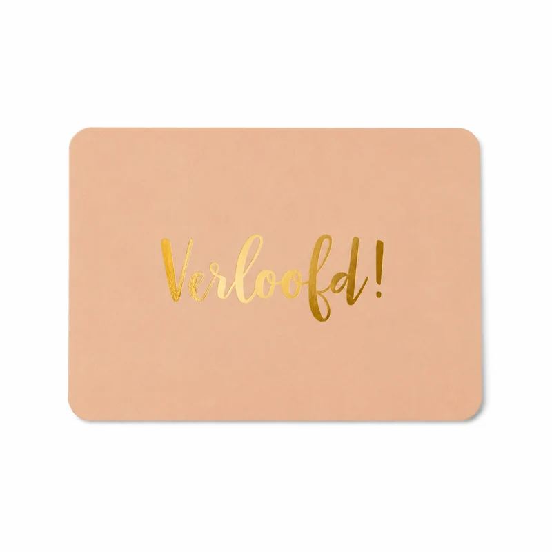 Kaartje Verloofd! | Luxe Cadeaukaart met Goudfolie