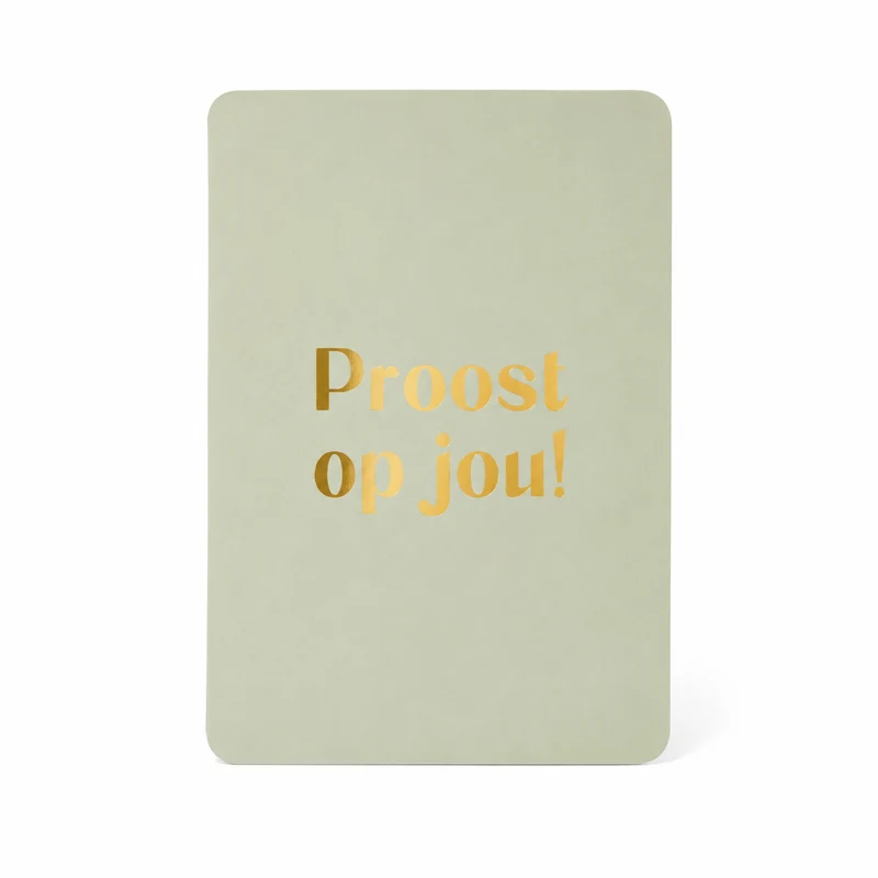 Mini Kaartje Proost op Jou! | Luxe Cadeaukaartje met Goudfolie