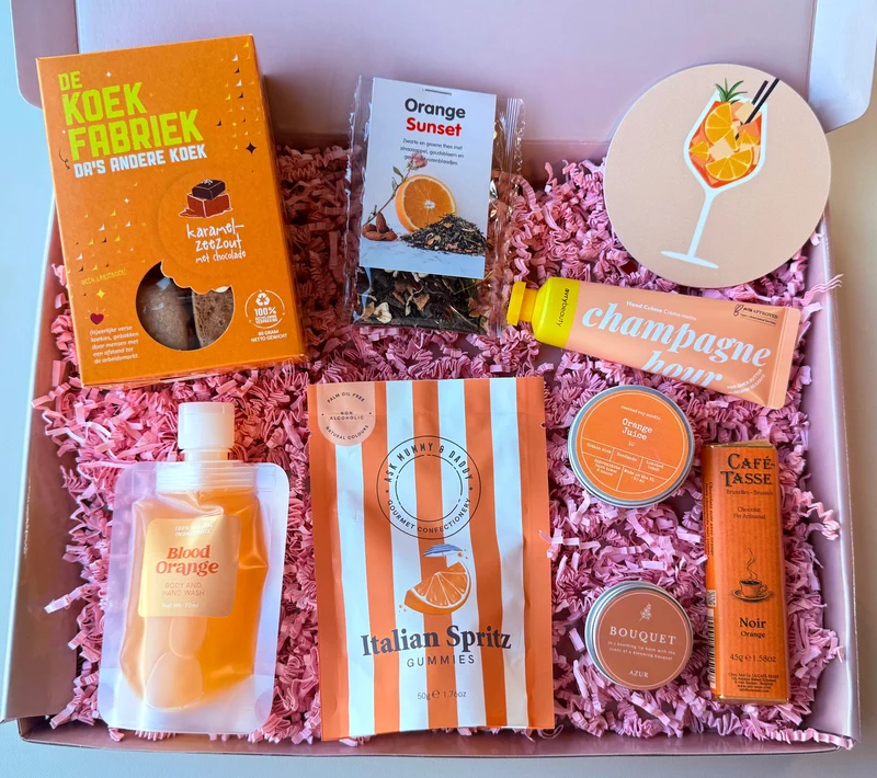 Zomerse Cadeaubox – Luxe Oranje Wellness & Verwenpakket 🍊☀️
