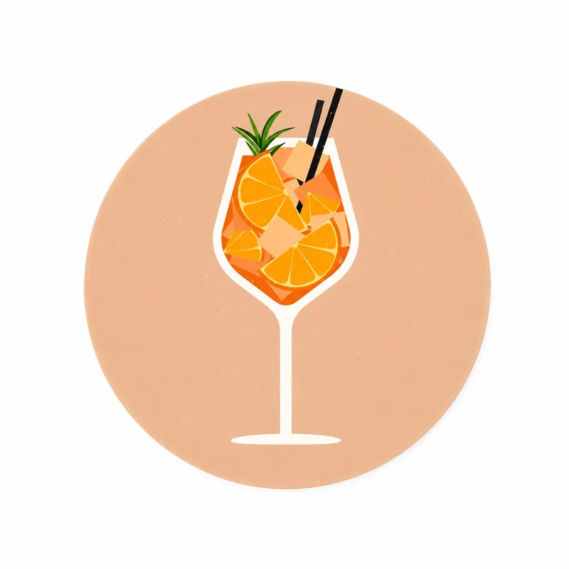 Aperol Spritz Onderzetter – Stijlvolle Cocktail Illustratie