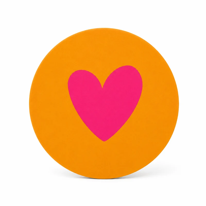 Onderzetter Hart – Oranje met Roze Hart | Vrolijke Onderzetter Cadeau