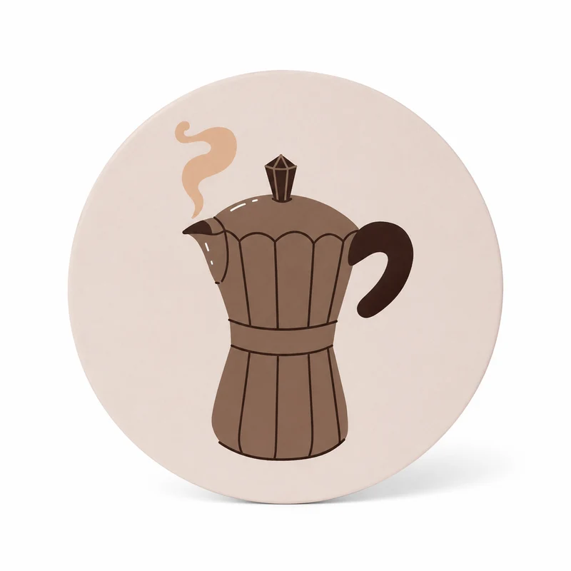 Onderzetter Koffiepot – Beige Koffie Onderzetter | Cadeau voor Koffieliefhebber