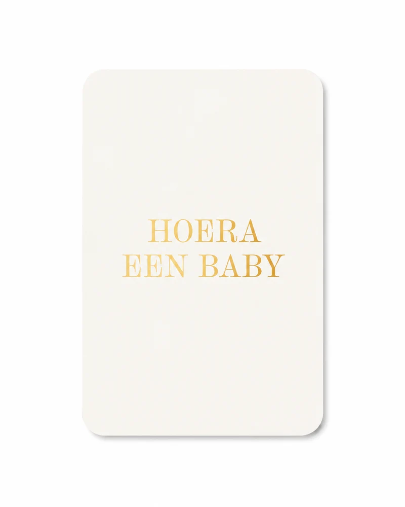 Hoera Een Baby | Luxe Wenskaart met Gouden Folie