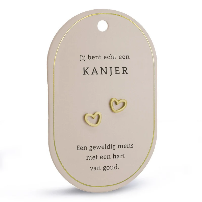 Hart Oorbellen “Kanjer” – Lief Cadeau voor een Geweldig Mens