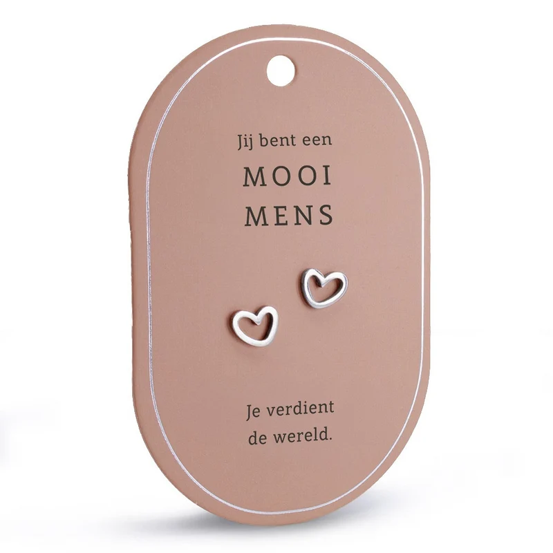 Hart Oorbellen “Mooi Mens” – Lief Cadeautje met Betekenis
