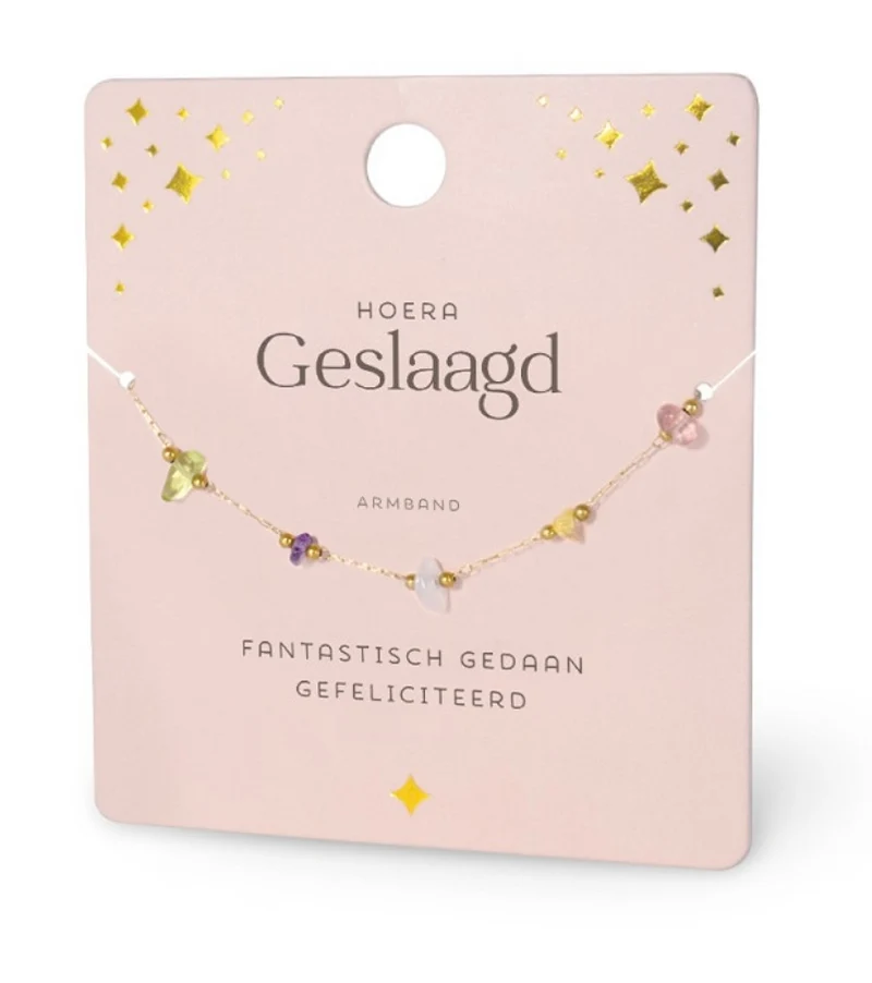 Hoera Geslaagd Armband – Edelsteen Armband Cadeau