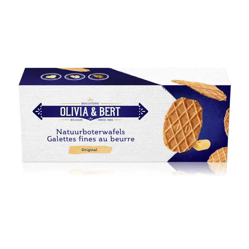 Jules Destrooper Natuurboterwafels - gepersonaliseerd cadeau - sleeve met eigen opdruk in pijl - 2 x 100g