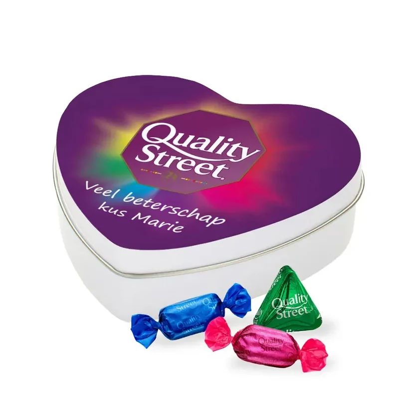 Quality Street chocolademix - gepersonaliseerd cadeau - tinnen hartje - 160g