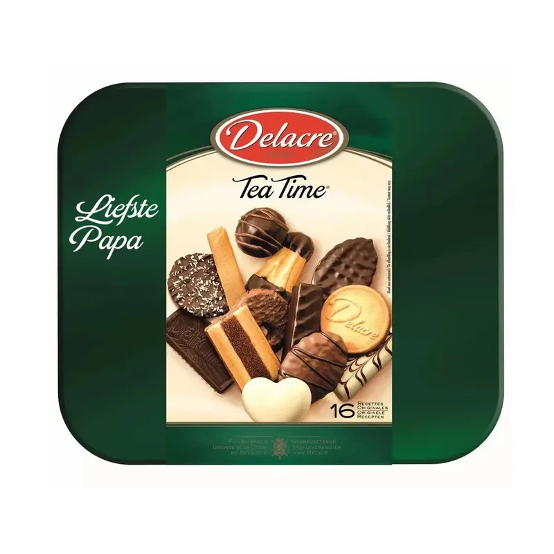 Delacre Tea Time "Liefste papa" - Koekjesdoos tin - 1000g